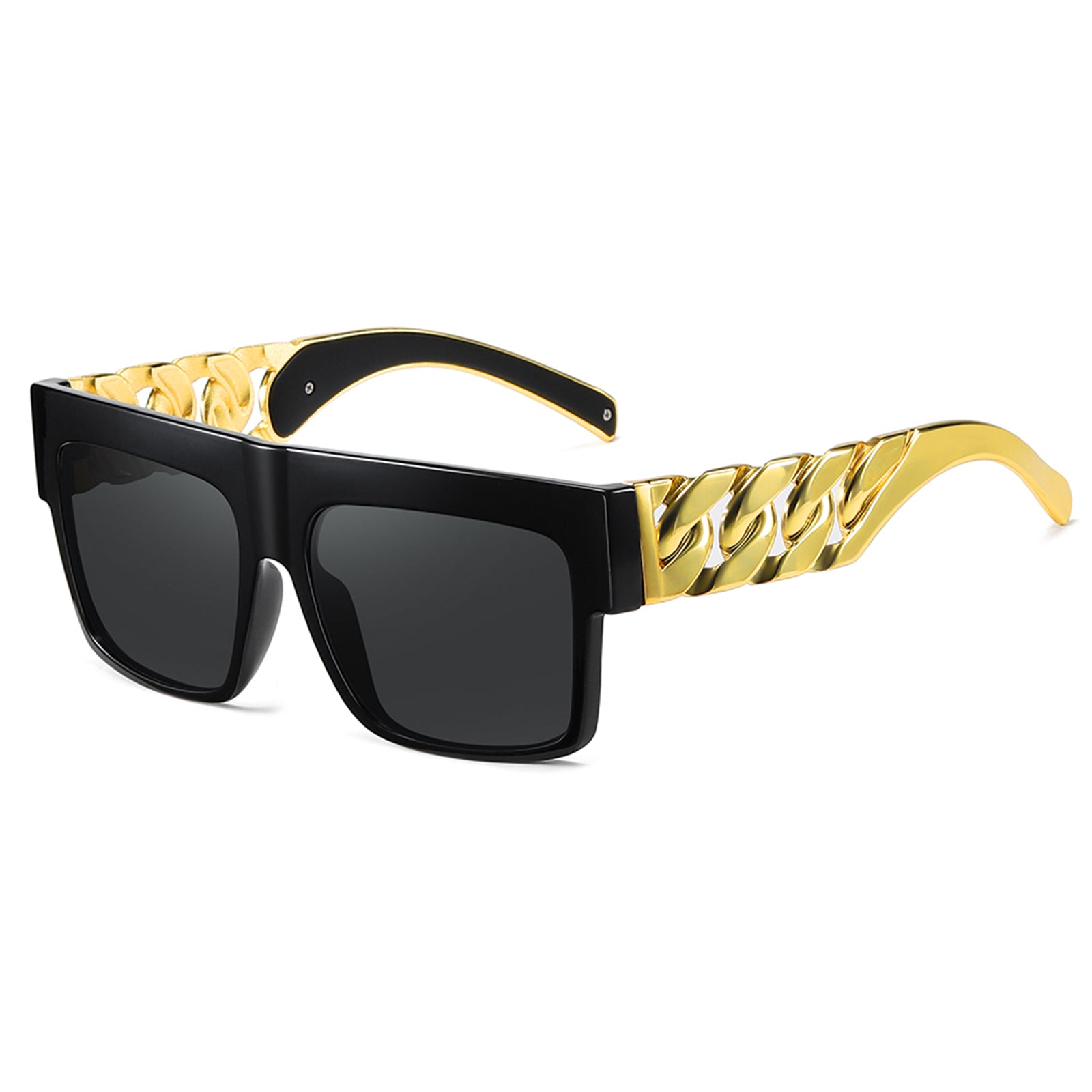 Sheen Kelly Retro Square Thick Sunglasses Women Men Fashion Oversized Hip Pop Black Shades Luxury Gold Metal Eyewear