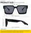 SK Rectangle Retro Millionaire Sunglasses 86229